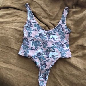 Floral print body suit